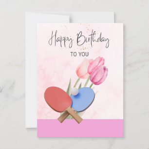  Ping pong Table Tennis themed Birthday Card