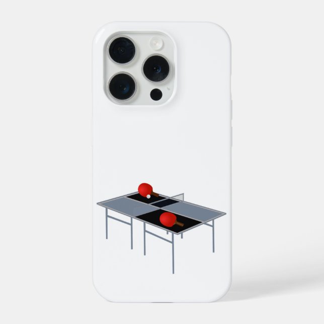 Ping Pong Table With Bats And Ball, iPhone Case (Back)
