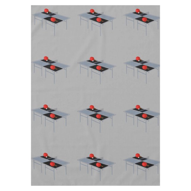 Ping Pong Table With Bats And Ball, Tablecloth (Front)