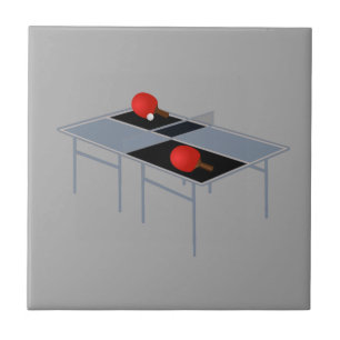 Ping Pong Table With Bats And Ball, Tile