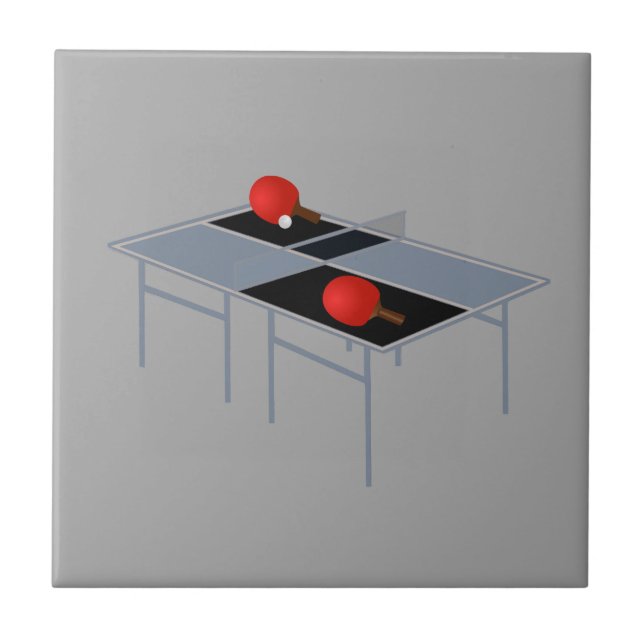 Ping Pong Table With Bats And Ball, Tile (Front)