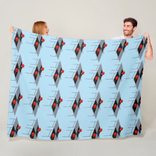 Ping Pong Tables With Bats And Ball Pattern, Fleece Blanket