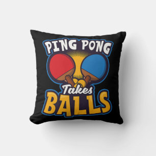 Ping Pong Takes Balls Design Table Tennis   Cushion