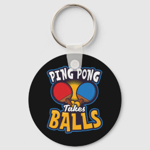 Ping Pong Takes Balls Design Table Tennis Key Ring