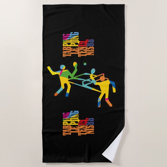 Ping Pong Tenis de Mesa 1988 Beach Towel (Front)