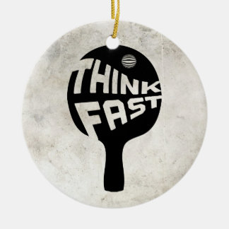 Ping Pong Think Fast Ceramic Tree Decoration
