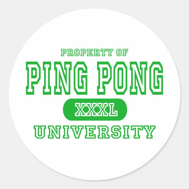 Ping Pong University Classic Round Sticker (Front)