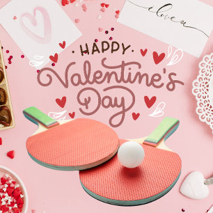 Ping Pong Valentine's Heart Table Tennis Player Holiday Card