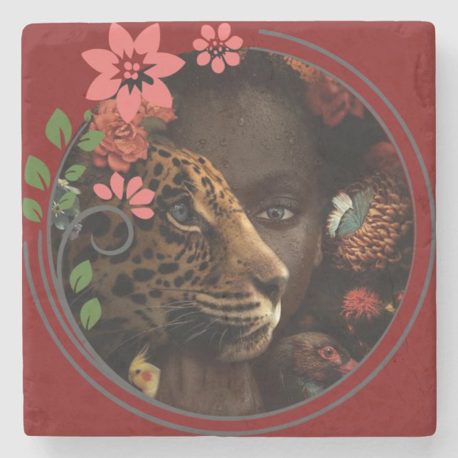 Ping pong vibes stone coaster (Front)