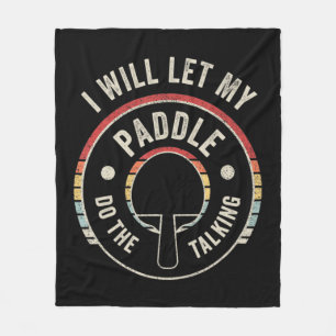 Ping Pong Vintage Retro Fun Table Tennis Fleece Blanket