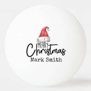 Ping Pong with Santa hat  Merry Christmas  Ball