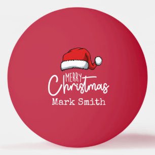 Ping Pong with Santa hat  Merry Christmas  Ball