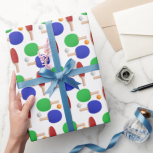 Ping Pong Wrapping Paper, Table Tennis Gift Wrap