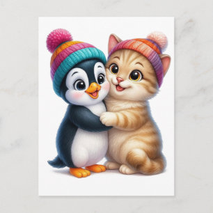 Pingouin Valentine funny Wallpapers 2026 Holiday Postcard