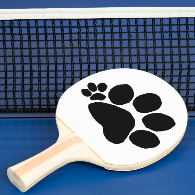 Pingpong Paddle - Right Polydactyl Pawprint (Insitu)