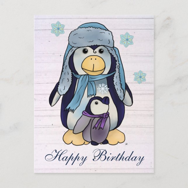 Pinguin mit Kind Postcard (Front)