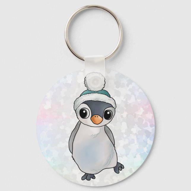Pinguin mit Mütze Key Ring (Front)