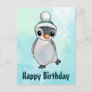 Pinguin mit Mütze Postcard