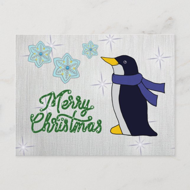 Pinguin mit Schal Postcard (Front)