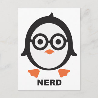 Pinguin - nerd - penguin postcard