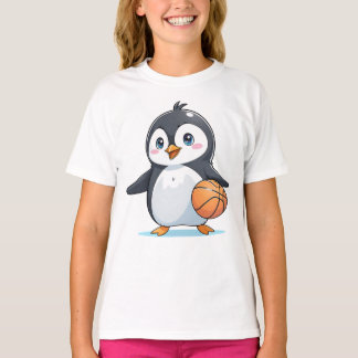 Pinguin Playing A Basketball  T-Shirt