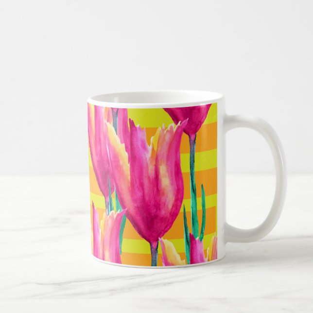 Pinik Tulips pattern Mug (Right)