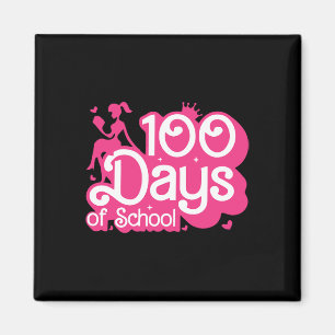 Pink 100 Days Of School Girl 100th Day Teacher Sch Magnet