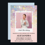 Pink 18th birthday invitations Confetti Photo<br><div class="desc">Pink 18th birthday invitations Confetti Photo modern pink</div>