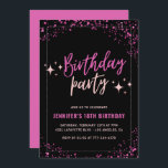 Pink 18th birthday invitations Glitter Party Glam<br><div class="desc">Pink 18th birthday invitations Glitter Party Glam chic glitter sparkle</div>