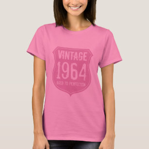 Pink 1964 Aged to perfection t shirt for women