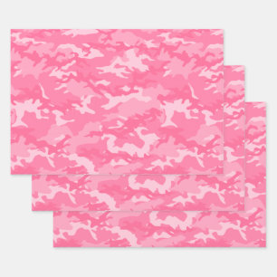 Pink 1 Camo Camouflage Wrapping Paper Sheet