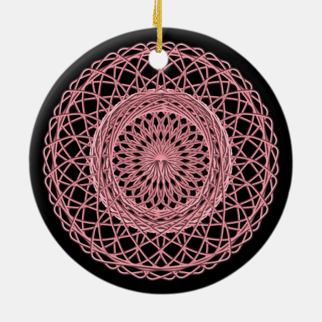 Pink 1 ceramic tree decoration (Back)