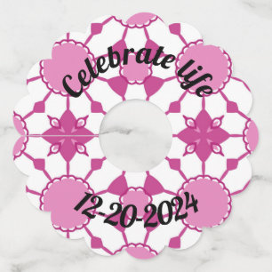 Pink 1 wine glass tag