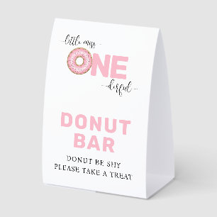 Pink 1st Birthday Donut  Bar paper Tent