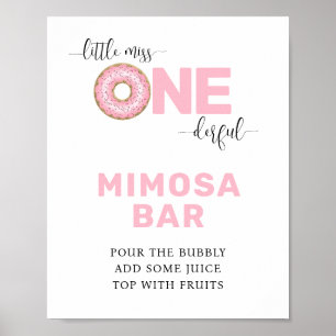 Pink 1st Birthday Mom-osa Bar Poster