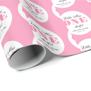 Pink 1st Birthday  Wrapping Paper