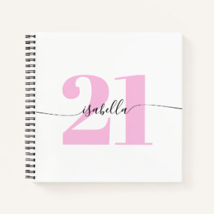 Pink 21st Birthday Notebook