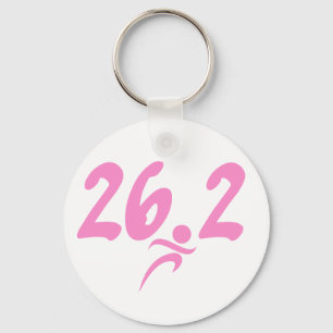 Pink 26.2 marathon key ring