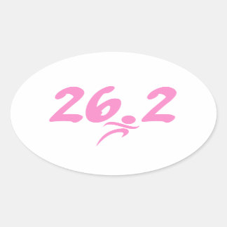 Pink 26.2 marathon oval sticker