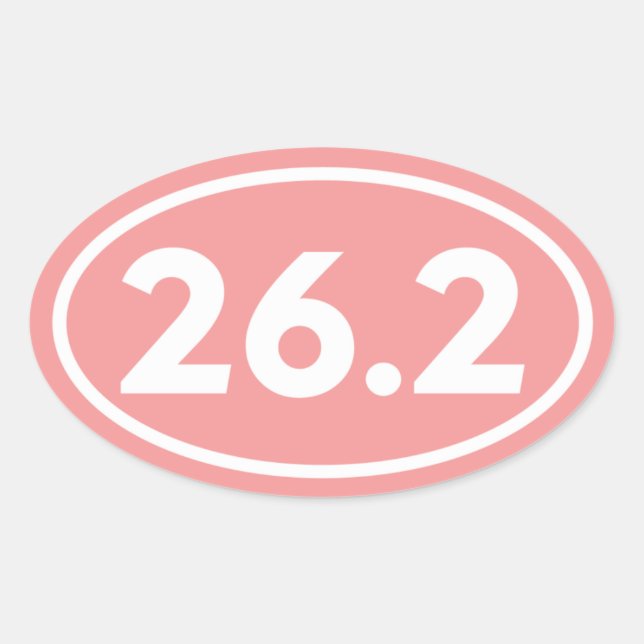 Pink 26.2 Marathon Oval Sticker (Front)