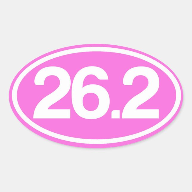 Pink 26.2 Sticker (Full Marathon Sticker) (Front)
