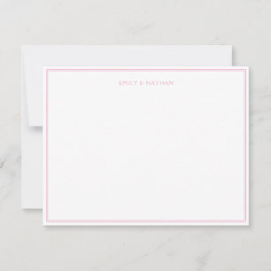 Pink 2 Border Couple Wedding Engagement Custom Card