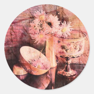 Pink 2 classic round sticker