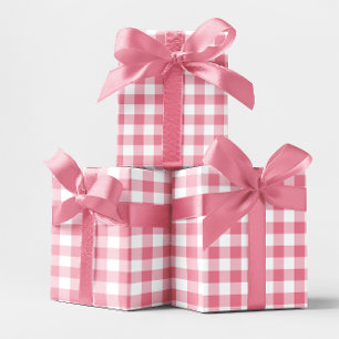 Pink 2 Inch Gingham Check Wrapping Paper