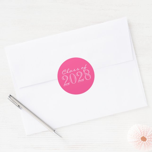 Pink 2 Toned Graduation Envelope Seal Stickers (Envelope)