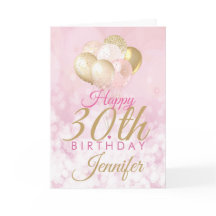 Pink 30th Birthday Glitter Balloon