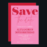 Pink 30th birthday invitations Save the date Chic<br><div class="desc">Pink 30th birthday invitations Save the date Chic</div>
