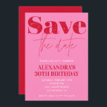 Pink 30th birthday invitations Save the date Chic<br><div class="desc">Pink 30th birthday invitations Save the date Chic</div>