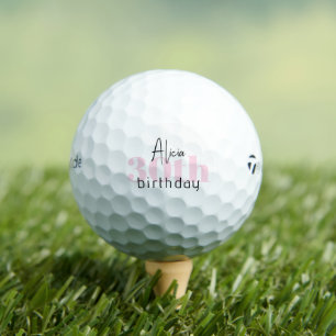 Pink 30th Birthday Personalised Taylor Made TP5 Golf Balls