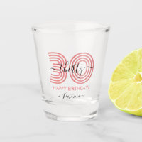 Pink 30th Birthday Shot Glass